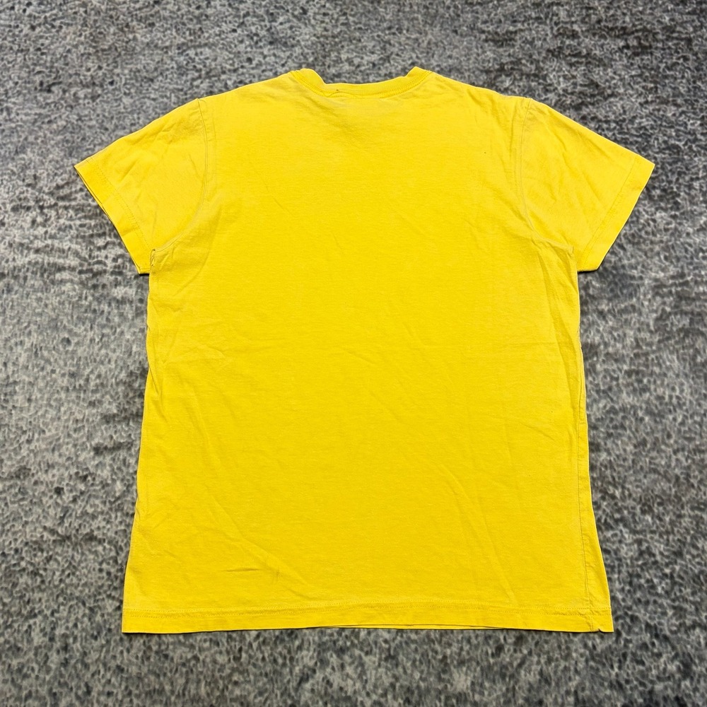 Vintage 90s Tommy Hilfiger Athletics T Shirt Mens Medium Yellow Logo Graphic - Picture 2 of 10
